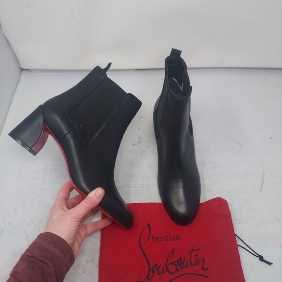Christian Louboutin Black Leather Turelastic Chelsea Boot - Picture 1 of 10